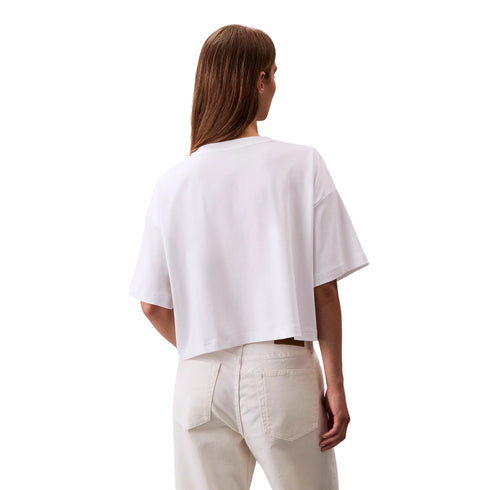 T-shirt Donna cropped, dalla vestibilità comoda, con maniche corte